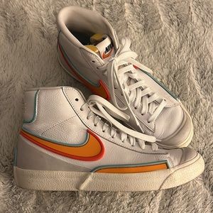 Nike White and Orange Athletic Shoes